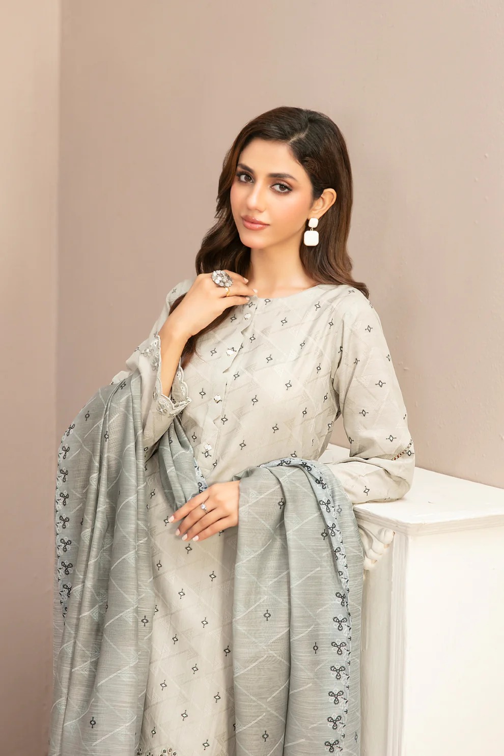 Mismah D-2747 Stitched Large by Tawakkal Pakistani Three Piece Party Wear Bangladesh